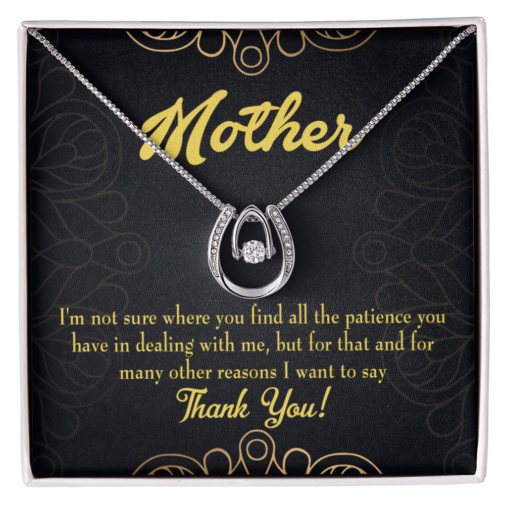 Mother Patience Lucky Horseshoe Necklace Standard Box